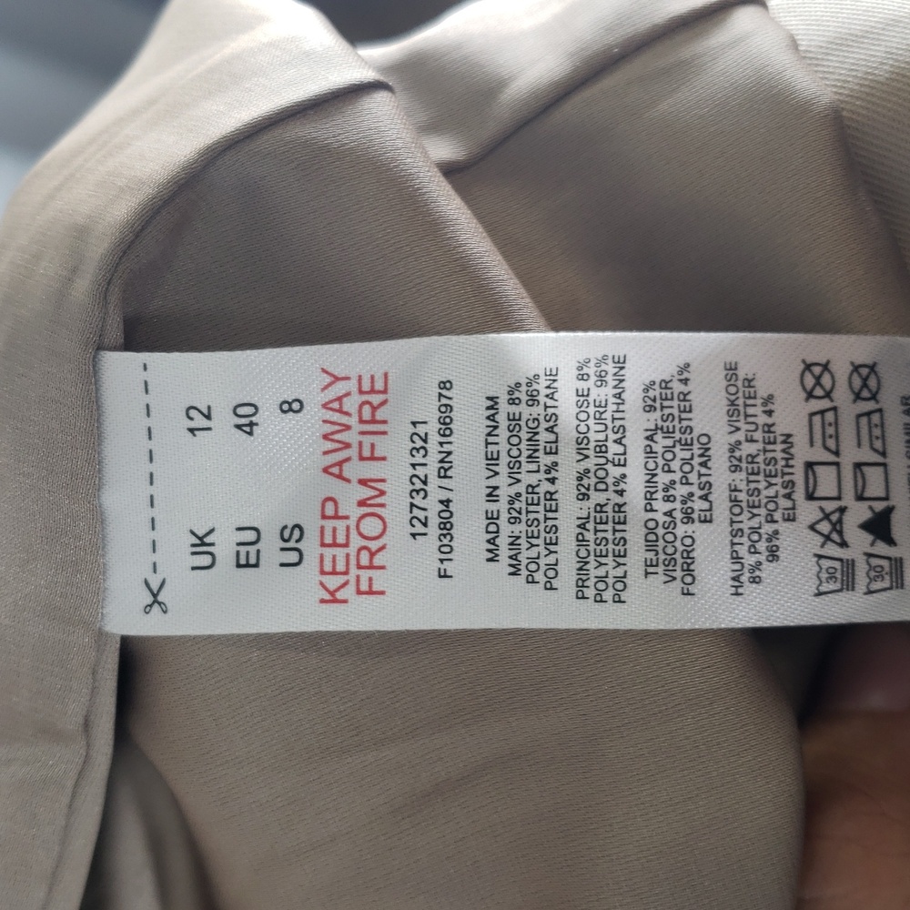 Topshop Taupe Belted Long-Line Blazer  - SZ 8‎ - NWT - Picture 7 of 8